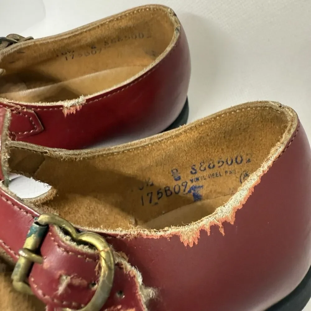 Vintage Buster Brown Red Toddler Mary Jane’s Leather Upper Size 10.5